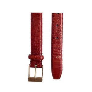 Ralph Lauren Red Croc Embossed Leather Belt
